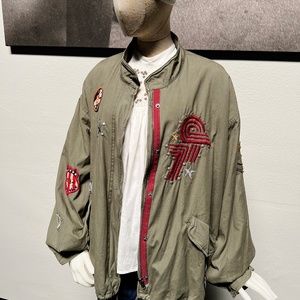 Free People Military Jacket Embroidery, Studs and Patches Size M